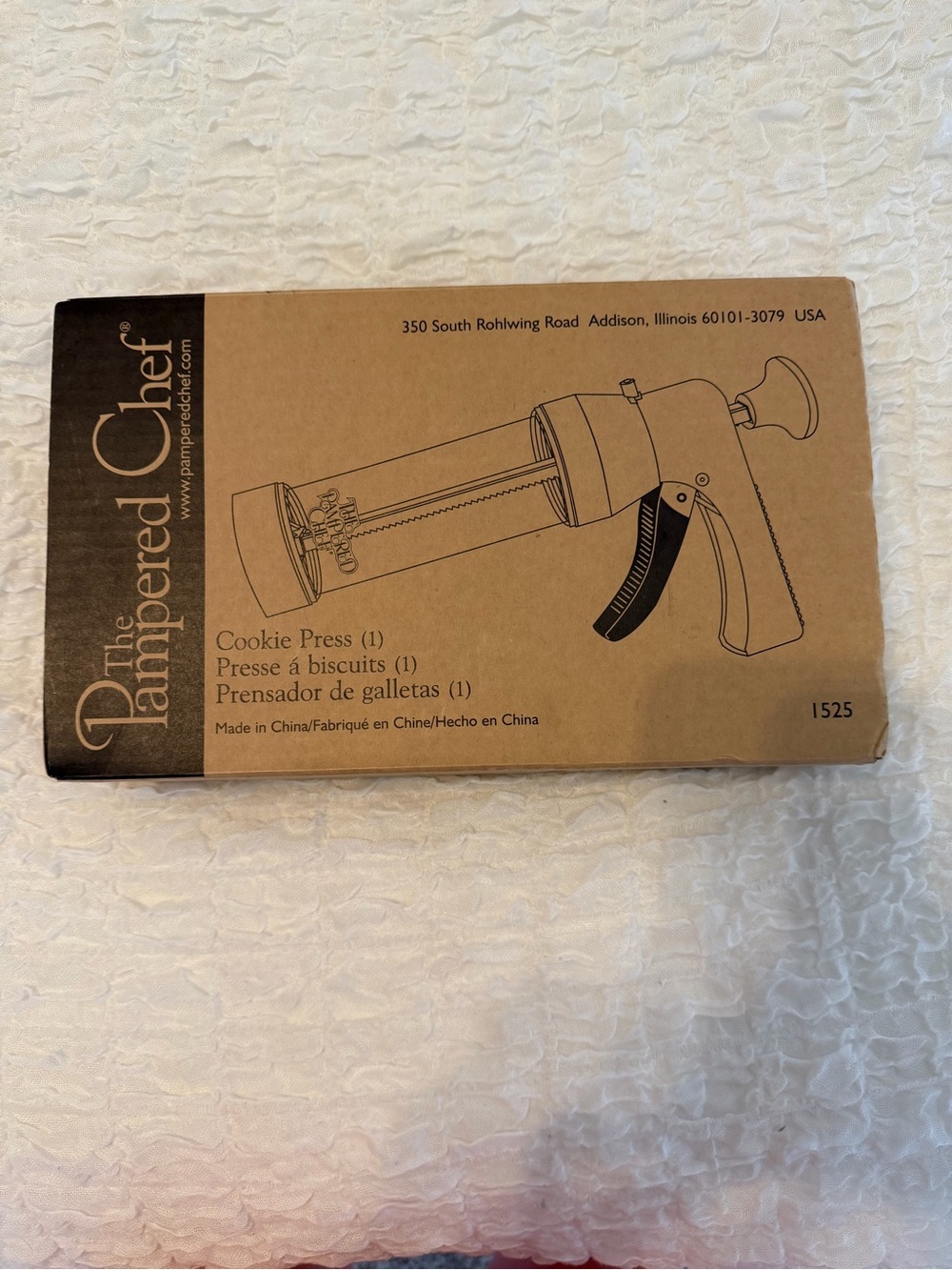 The Pampered Chef Cookie Press in Kraft Box - Brown NEW!
